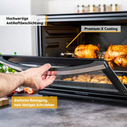 Minihorno TZS First Austria 60 L 2000 W, horno para pizza, 230 °C, 6 modos, temporizador de 60 min, 4 alturas de inserción, bandeja de horno, rejilla, asador giratorio, A++