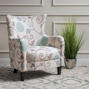 Sillón tapizado de respaldo alto Modern Retro de 30.25 pulgadas con patas de madera para sala de estar
