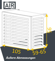 Cubierta para aire acondicionado Box Air - Carcasa insonorizante para bomba de calor - Rejilla protectora - Revestimiento para unidad exterior de aire acondicionado - Para aires acondicionados y bombas de calor - Cubierta protectora robusta