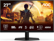 AOC Gaming Q27G42XE - Monitor Quad HD de 27 pulgadas, 180 Hz, 1 ms, FreeSync Prem., compatible con G-Sync, HDR10 (2560x1440, 2X HDMI 2.0, 1x DisplayPort 1.4) Negro