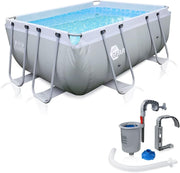 Piscina de estructura de acero GEAR - div. modelos/tamaños - redonda, rectangular o cuadrada, 70-122 cm de altura, piscina de marco de acero, piscina de jardín, piscina elevada, piscina 300x200 300x300 400x200 Ø 366cm Ø 457cm