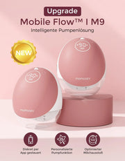 Extractor de leche eléctrico portátil Momcozy M9, manos libres, paquete de 2 unidades, color rojo, control por aplicación, 15 niveles, embudo de 24 mm, 150 ml