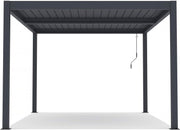 Pérgola bioclimática Windsor Premium de aluminio con LED 3 x 4 - Gris