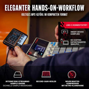 Muestreador MPC, sampler, secuenciador, procesador de efectos MPCSAMPLE con batería, USB-C, altavoz, micrófono y 16 pads