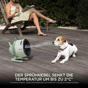 Ventilador Shark FlexBreeze HydroGo con nebulizador, refrigeración para interior y exterior, silencioso y duradero, con y sin cable, compacto y ligero, 5 velocidades, color menta FA050EUGN