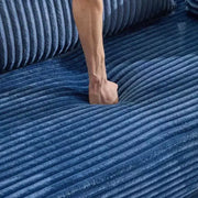 Sofá cama convertible de pana, 2 plazas, color gris oscuro / gris / verde / azul marino