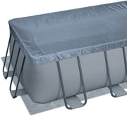 Set completo de piscina con estructura Summer Waves | Rectangular 549x274x132 cm gris | Set de piscina desmontable | Piscina de jardín y natación incl. bomba de filtro de arena, tapiz de suelo, lona cobertora y escalera de acceso