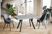 Mesa de comedor cuadrada extensible – Mesa de salón y cocina moderna – Mesa con patas de madera, estructura estable, diámetro 80-130 cm - Color Halifax - Colección Rico
