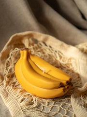 Vela con forma de plátano hecha de cera de soja y cera de oliva, 14 cm x 7 cm, 252 g
