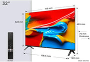 Televisor TCL 32V4C - 32" HD Smart QLED Direct LED con Android TV y HDR - Compatible con Google Cast y Google Home, diseño delgado