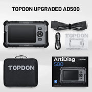Escáner de diagnóstico OBD2 ArtiDiag 500, 4 sistemas: motor, ABS, SRS, transmisión; 6 funciones de servicio, AutoVIN, Android 11, cable, 5 pulgadas