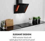 KLARSTEIN Eleonora - campana extractora, CEE A++, capacidad: 426 m3/h, control táctil, iluminación LED RGB, 60 dB, extracción o recirculación de aire, filtro de grasa, 60 cm - negro