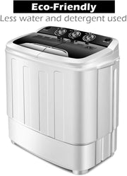 Minilavadora y secadora compacta Giantex de 13 lbs, 23" de largo x 14" de ancho x 27" de alto, blanco / negro