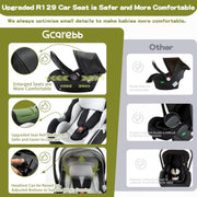Cochecito 3 en 1 Gcarebb, silla de paseo con portabebés, cochecito completo con altura ajustable, cochecito combinado con marco de aluminio para recién nacidos de 0 a 4 años