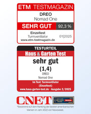 Ventilador de torre inteligente y silencioso DREO, control por APP y voz, ventilador oscilante de 90° con mando a distancia, 4 modos, 4 velocidades, temporizador de 8 h, Nomad One S, negro
