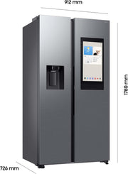 Frigorífico americano Samsung RS90F67BETEF, nevera con congelador AI, 178 cm, 614 l, dispensador de hielo/agua con depósito, Family Hub, modo AI Energy y control por voz, aspecto de acero inoxidable