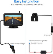 Cámara de visión trasera inalámbrica con señal digital estable, cámara de marcha atrás impermeable IP68 y monitor TFT-LCD de 5 pulgadas, imagen clara y estable AUTO-VOX W7