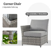 Conjunto de muebles de mimbre para patio exterior de 13 piezas XIZZI con mesa de fuego