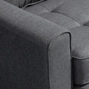 Sofá cama de 2 plazas HOMCOM extraíble con estructura de madera maciza y suspensión, gris