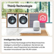 LG F4WV7080, Clase A, lavadora de carga frontal 8 kg, 1400 rpm, AI Direct Drive, Wi-Fi, limpieza profunda con vapor, gran capacidad, TRIPLE A, puerta exterior de cristal templado, 62 x 60 x 85 cm, blanco