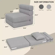 Sofá cama plegable, moderno y cómodo, con almohada mejorada, silla cama convertible, sofá de suelo plegable de espuma viscoelástica, cómodo para el hogar y la oficina
