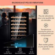 Klarstein Vinoteca, Nevera para Vinos con Puerta de Cristal, Bodega Envejecedora, Zona Única, Prosecco, Cerveza, Pantalla Táctil, Minibar, Frigorífico, Protección UV, 5-18°C, 52 Botellas