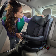 Bebeconfort RevolveFix Plus 360 i-Size, Silla de coche giratoria 360, 0-12 años, 40-150 cm, Silla de coche ISOFIX, Pata de apoyo, Rotación 360, 6 posiciones de reclinado, 12 posiciones de reposacabezas, Full Black