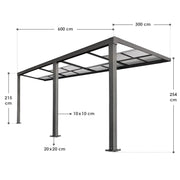 2025 Toldo para terraza Jakarta con paneles de policarbonato