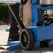 Hendidora de leña vertical Scheppach Compact 10t para troncos de un metro, 230V | 10 toneladas de fuerza de corte | 3500W de potencia | longitud de tronco 1070mm / Ø máx. 380mm | mesa giratoria | madera dura y blanda - con dispositivo de desplazamiento