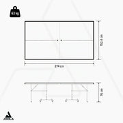 Mesa de ping pong JOOLA Outdoor Profi, superficie de compuesto de aluminio, resistente a la intemperie, plegable, incluye red
