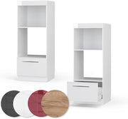 Armario para microondas Vicco Fame-Line, blanco de alto brillo, 60 cm abierto