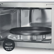 Microondas SEVERIN con función de grill y convección 3 en 1, para descongelar, cocinar y calentar, microondas con plato giratorio, acero inoxidable cepillado/plateado, MW 7774