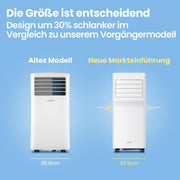 Aire acondicionado portátil Comfee Breezy Cool Pro 2.6, 9000 BTU 2,6 kW, refrigeración, ventilación y deshumidificación, control por aplicación, para habitaciones de hasta 88 m³ (33 ㎡), aire acondicionado móvil con tubo de escape [clase energética A]