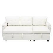 Sofá seccional reversible convertible con cama extraíble, chaise longue con almacenamiento oculto y patas duraderas
