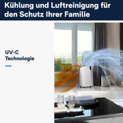 De'Longhi Pinguino PAC EL112 CST WiFi, aire acondicionado portátil con tecnología MyEcoRealFeel para habitaciones de hasta 110 m³, 11.000 BTU/h, 2,9 kW, 63 dB, función de deshumidificación, A+, control por aplicación y voz, blanco