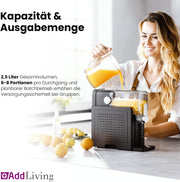 Máquina de granizados para casa | Slushy Maker y heladera con 6 programas | Máquina de granizados de 2,6 L para cócteles, granizados, helado suave, frappé, batidos | Autolimpiable | Negro/Plata
