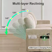 Sofá cama seccional Dyonery de 81", sofá cama en forma de L con chaise longue de almacenamiento reversible, USB, respaldo reclinable