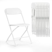 Paquete de 10 sillas plegables de plástico con capacidad de 159 kg para eventos, oficina, bodas, fiestas, picnics, cocina y comedor