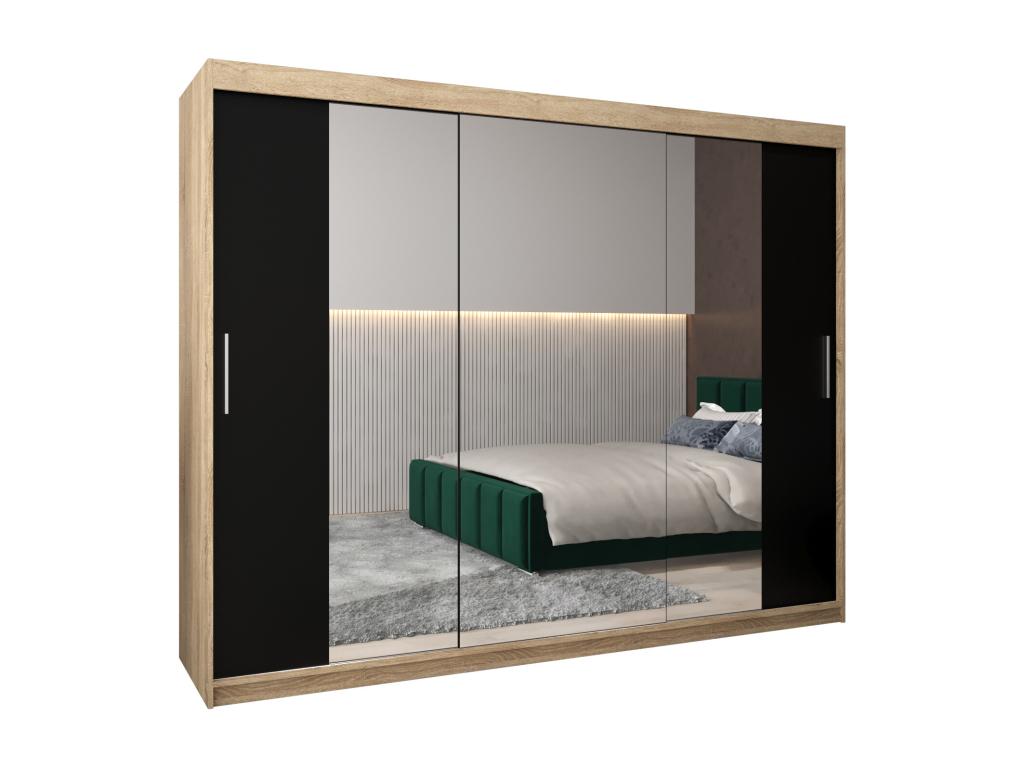 Armario Tokyo 2 de 2 puertas correderas 200/250/62 3 puertas (Decoepure/Negro)