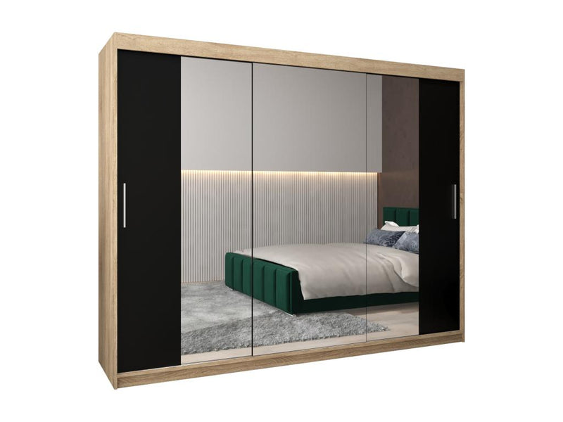 Armario Tokyo 2 de 2 puertas correderas 200/250/62 3 puertas (Decoepure/Negro)
