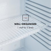 KLARSTEIN Mini refrigerador de 30L para snacks y bebidas, mini nevera súper silenciosa, minibar, pequeña nevera para camping, mini nevera para cosméticos, refrigerador con estantes ajustables, 5-15°C
