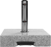 Base de granito con ruedas Doppler de 45 kg | Soporte para sombrillas con un diámetro máximo de 250 cm y un diámetro de mástil de 3,2 a 6,0 cm | Base para sombrilla con asa extensible