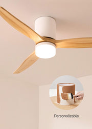 CREATE / WINDCALM CONCRETE / Ventilador de techo blanco madera clara con mando a distancia / 40W, carcasa de yeso personalizable, Ø132 cm, programable, función verano-invierno, luz LED de 3 temperaturas