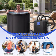 Enfriador para baño de hielo, kit de enfriador de agua de 1/3 HP para baño de hielo, dispositivo de refrigeración de 300L con pantalla táctil, control remoto, 39-122℉, con bomba y filtro para recuperación y terapia en casa