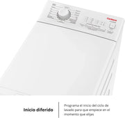 Corberó - Lavadora de carga superior 6.5kg | CLACSM6524 | 1200 RPM | 16 programas, función vapor, ECO, limpieza de tambor | Inicio diferido | Lavado rápido | Planchado fácil | Indicadores LED | Blanco