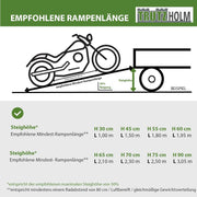 Rampa de carga de aluminio DREIBREIT by TRUTZHOLM, 215 cm, plegable en 2 secciones, capacidad de carga 1020 kg, revestimiento gris/negro, rampa de acceso