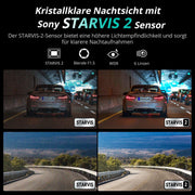 Cámara de salpicadero 4K para coche, doble cámara delantera y trasera con sensor STARVIS 2, WDR, GPS, Wi-Fi, control por voz y tarjeta SD de 64 GB