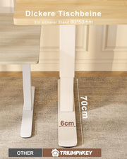 TRIUMPHKEY Escritorio regulable en altura 160x80 con puerto de carga USB, escritorio regulable en altura con 3 botones de memoria y bandeja para cables, mesa de ordenador, escritorio de pie, beige
