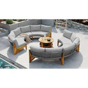Conjunto de muebles de exterior para 6 personas con cojines y 1 mesa de centro