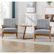Juego de 2 sillas decorativas de estilo moderno de mediados de siglo con mesa auxiliar